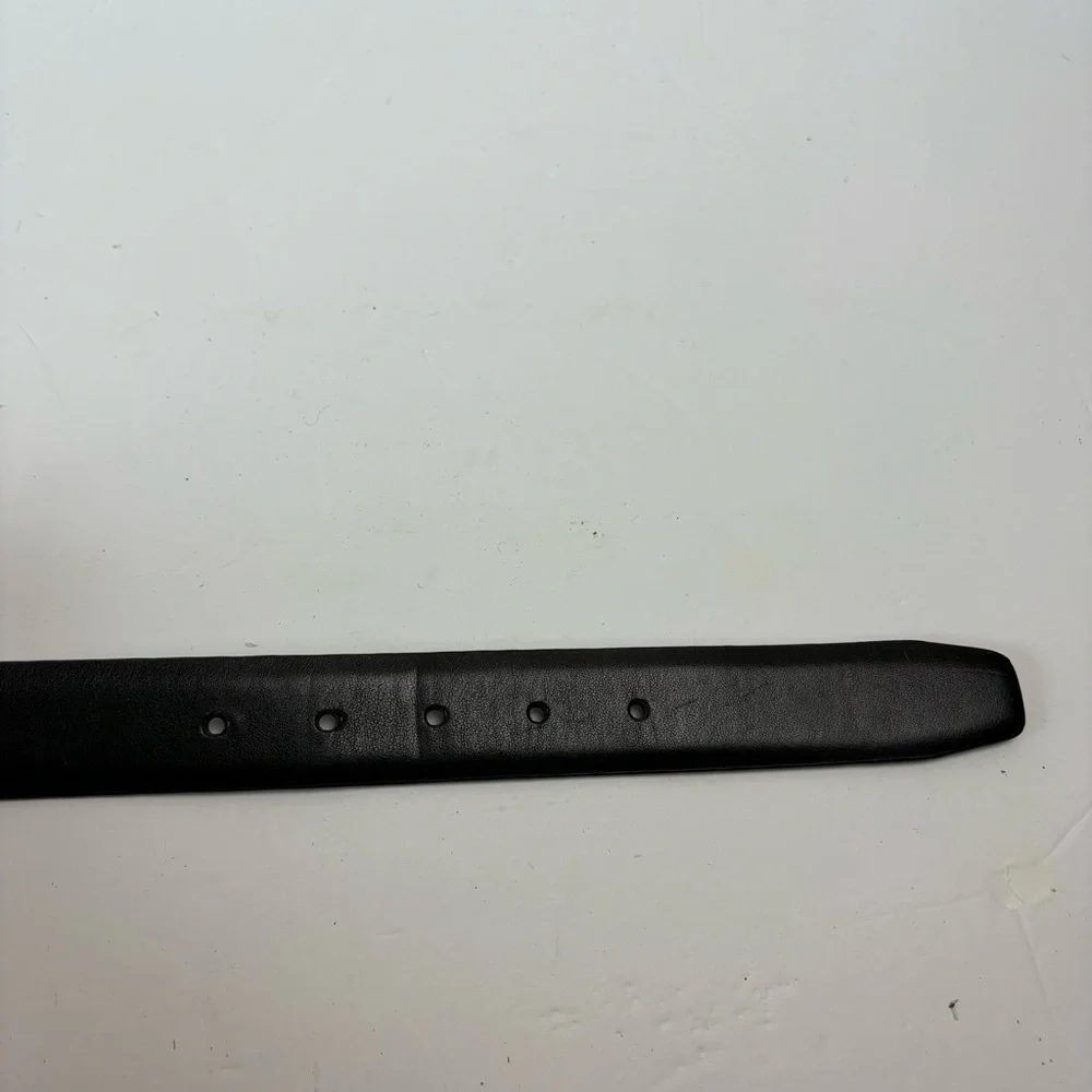 Black Leather Belt with Silver Buckle 40/100 46”